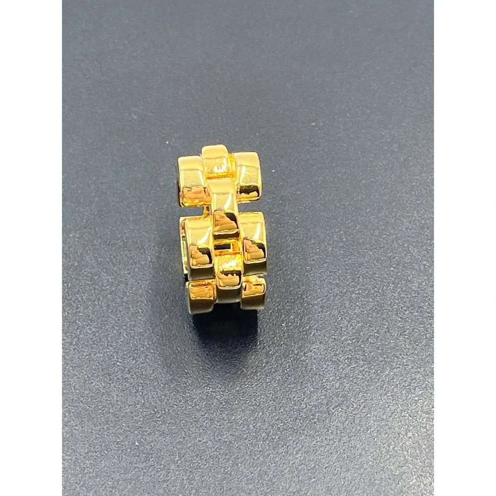 Kate Spade Rolly Sliced Scallops Gold‎ Plated Heavy Chain Link Ring Sz 7